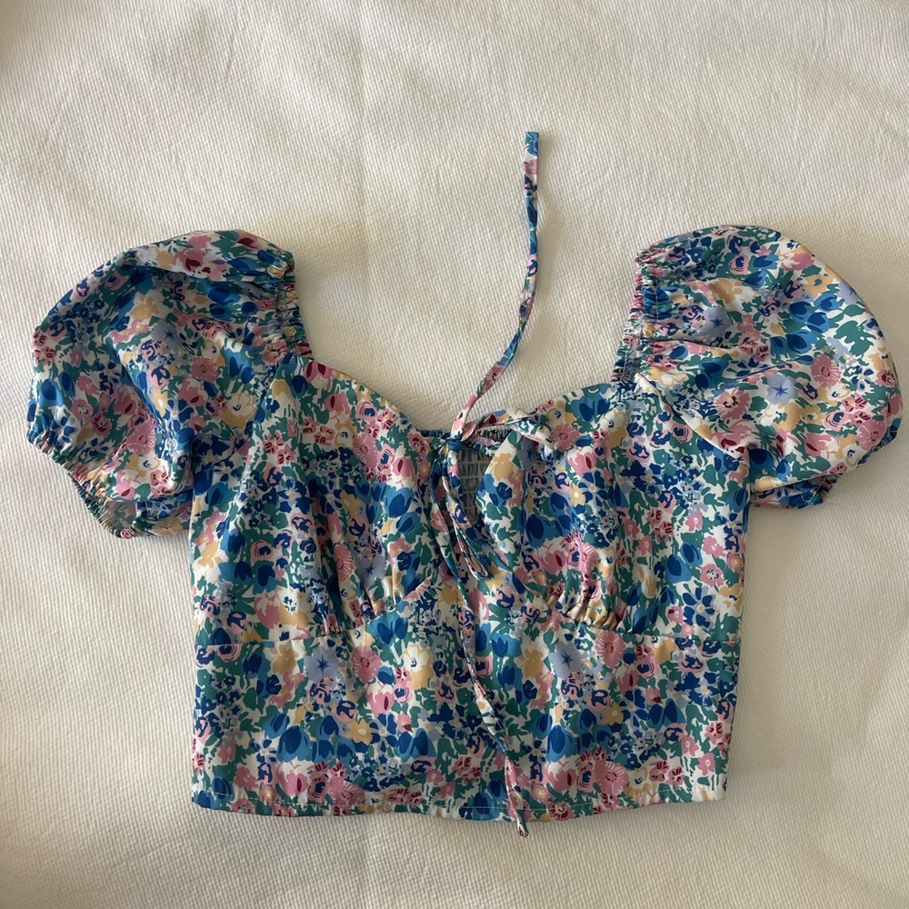 Unbranded Puff Sleeve floral top